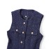 Foreign Trade 2024 Autumn New Knitted vest V-neck with a row of buttons for a small fragrant style socialite 9298725