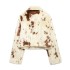 Foreign Trade 2024 Autumn New European and American Style Female Temperament Flip Collar Animal Pattern Artificial Fur Jacket Coat 43417