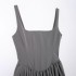 Foreign trade 2024 autumn new women's European and American style sexy spicy girl pleated tight corset style dress 3067237