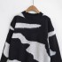 Foreign Trade 2024 Autumn New European and American Style Women's Fashion Casual Round Neck Long Sleeve Loose Printed Knitted Sweater