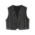 Foreign trade 2024 autumn new European and American style women's clothing fashion temperament street sleeveless V-neck bead embellished embroidered vest