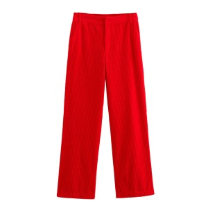 Foreign Trade 2024 Autumn New European and American Style Women's Fashion Vertical Striped Wide Leg Pants Corduroy Pants 1255507