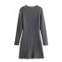 Foreign trade 2024 autumn new women's clothing European and American style round neck solid color long sleeved fashionable slim knit dress