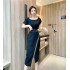 Real time spot summer socialite goddess elegant dress dress design sense tassel irregular temperament dress