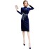 Real time spot autumn and winter women's clothing temperament socialite long sleeved slim fit lace up bow stylish sparkling dress