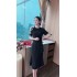 Real time spot summer clothing with high-end feel, heavy nail bead temperament, banquet dress, slim fit, fish tail slit, elegant dress