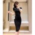 Real time spot summer new style temperament slim fitting feminine style tight fitting mid length skirt looks slim and stylish, hip hugging dress for women