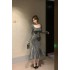 Real shooting of autumn and winter new items, hot pressed diamond glowing mermaid skirt, slimming and elegant dress, fish tail long skirt