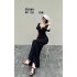 Real time spot fish tail long skirt for women's summer 2024 new style socialite temperament bubble sleeves slim fit high-end dress dress