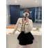 Mingyuan Xiaoxiang style set, women's autumn and winter temperament fashionable Xiaoxiang style woven jacket, slimming high waisted velvet skirt