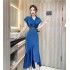 Real time spot summer high-end fashion dress, mid length slim fit temperament satin fishtail dress for women