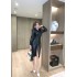 European Station Hepburn style PU leather base skirt autumn and winter matching coat slim fit sexy little black dress 2024 new item