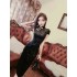 Real shot spot summer socialite style retro temperament slim fit hip hugging small dress improved cheongsam dress for women