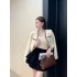 Mingyuan Xiaoxiang style set, women's autumn and winter temperament fashionable Xiaoxiang style woven jacket, slimming high waisted velvet skirt