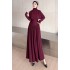 Real time shooting of autumn and winter new high neck cape design sense, temperament, waist cinching, western-style style, big swing, slimming and long dress