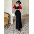 Real time spot fish tail long skirt for women's summer 2024 new style socialite temperament bubble sleeves slim fit high-end dress dress