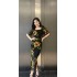 Real shooting spot 2024 summer new style socialite temperament long skirt printed slim fit bag buttocks fish tail slimming dress for women