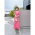 Real time spot summer dress with socialite temperament, V-neck slim fit, irregular folds, high-end feeling, slimming and elegant dress for women