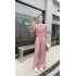 Real time spot high-end temperament set autumn new fashion short top high waist wide leg pants two-piece set