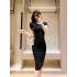 Real time spot summer new style temperament slim fitting feminine style tight fitting mid length skirt looks slim and stylish, hip hugging dress for women