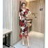 Real time spot high-end temperament dress summer new style western-style V-neck ruffle sleeves slim fit temperament long dress for women