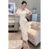 Spot high-end light luxury socialite style heavy industry dress 2024 summer new French flower bud sleeve slim fit dress for women