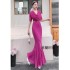 Real shooting of niche designs, stacked collars, elegant dresses with a high waist and slimming effect for socialites, long dresses, and elegant dresses