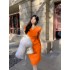 Knitted dress women's autumn and winter new retro elegant sexy V-neck slim fit long sleeved base dress