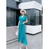 Real time spot summer dress with socialite temperament, V-neck slim fit, irregular folds, high-end feeling, slimming and elegant dress for women