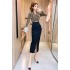 Real shooting spot autumn and winter fashion bright silk splicing fake two OL style slim fit hip hugging temperament V-neck dress for women