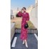 Realistic shooting of high-end Western style printed flowing dress for 2024 spring new high waist slimming chiffon long dress for women