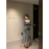 Real shooting of autumn and winter new items, hot pressed diamond glowing mermaid skirt, slimming and elegant dress, fish tail long skirt