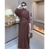 Design sense: High neck knitted dress for women's autumn and winter new style, slim fit and inner style, with a cinched waist to show off thinness and a large swing long skirt