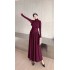 Real time shooting of autumn and winter new high neck cape design sense, temperament, waist cinching, western-style style, big swing, slimming and long dress