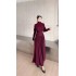 Real time shooting of autumn and winter new high neck cape design sense, temperament, waist cinching, western-style style, big swing, slimming and long dress