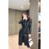 European Station Hepburn style PU leather base skirt autumn and winter matching coat slim fit sexy little black dress 2024 new item