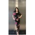 Real shooting spot 2024 summer new style socialite temperament long skirt printed slim fit bag buttocks fish tail slimming dress for women