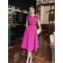 In stock 2024 summer light luxury socialite design dress, high-end waist cinching slimming and elegant temperament dress