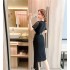 Real time spot summer style high-end V-neck women's fashion temperament elegant long skirt dress irregular dress