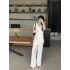 Real time spot high-end casual suit for women in summer, retro old money style, textured striped vest, wide leg pants