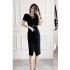 Real time spot summer new style high-end temperament lace splicing pile collar slimming socialite elegant dress dress