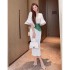 Real time spot 2024 summer new fashionable Western style air pressure folding slimming trumpet sleeve elegant lady dress