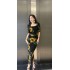 Real shooting spot 2024 summer new style socialite temperament long skirt printed slim fit bag buttocks fish tail slimming dress for women