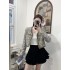 Mingyuan Xiaoxiang style set, women's autumn and winter temperament fashionable Xiaoxiang style woven jacket, slimming high waisted velvet skirt