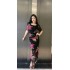 Real shooting spot 2024 summer new style socialite temperament long skirt printed slim fit bag buttocks fish tail slimming dress for women