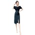 Real time spot summer new style high-end temperament lace splicing pile collar slimming socialite elegant dress dress