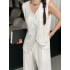 Real time spot high-end casual suit for women in summer, retro old money style, textured striped vest, wide leg pants