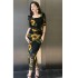 Real shooting spot 2024 summer new style socialite temperament long skirt printed slim fit bag buttocks fish tail slimming dress for women