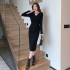 Real shot of the imperial lady's temperament, Western style, high-end feeling, autumn set, black top, half skirt, two-piece set, dress 3925