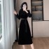 2024 Autumn New Customized Velvet Fashion Long Sleeve Light Luxury Dress 9611